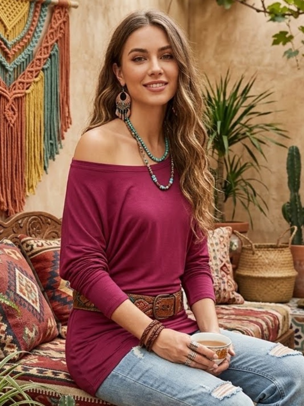 Aifer Off The Shoulder Pullover Tunic Top